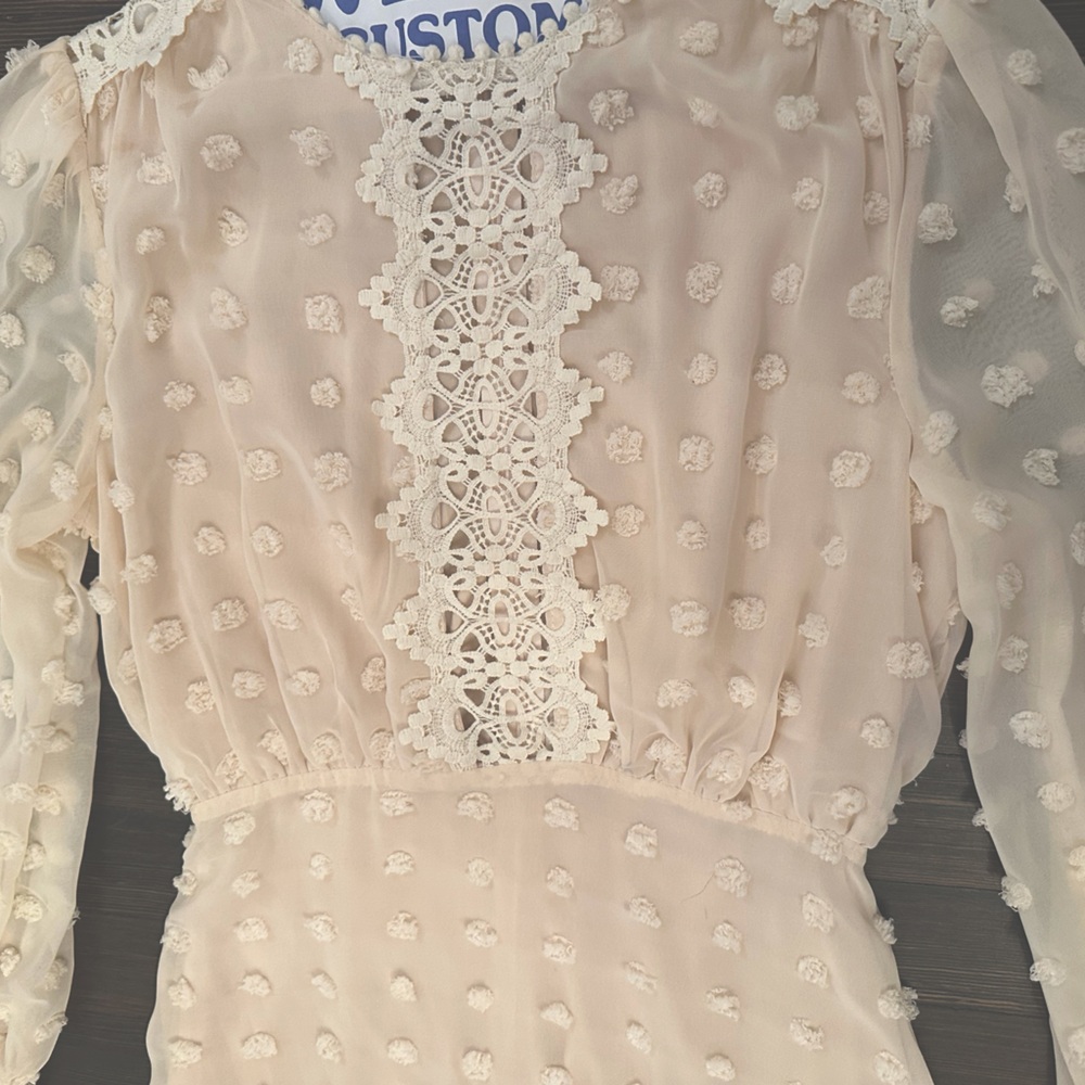 Lulus Cream Lust or Love Long Sleeve Mini Dress, XS 🤍🍦 - Picture 6 of 9